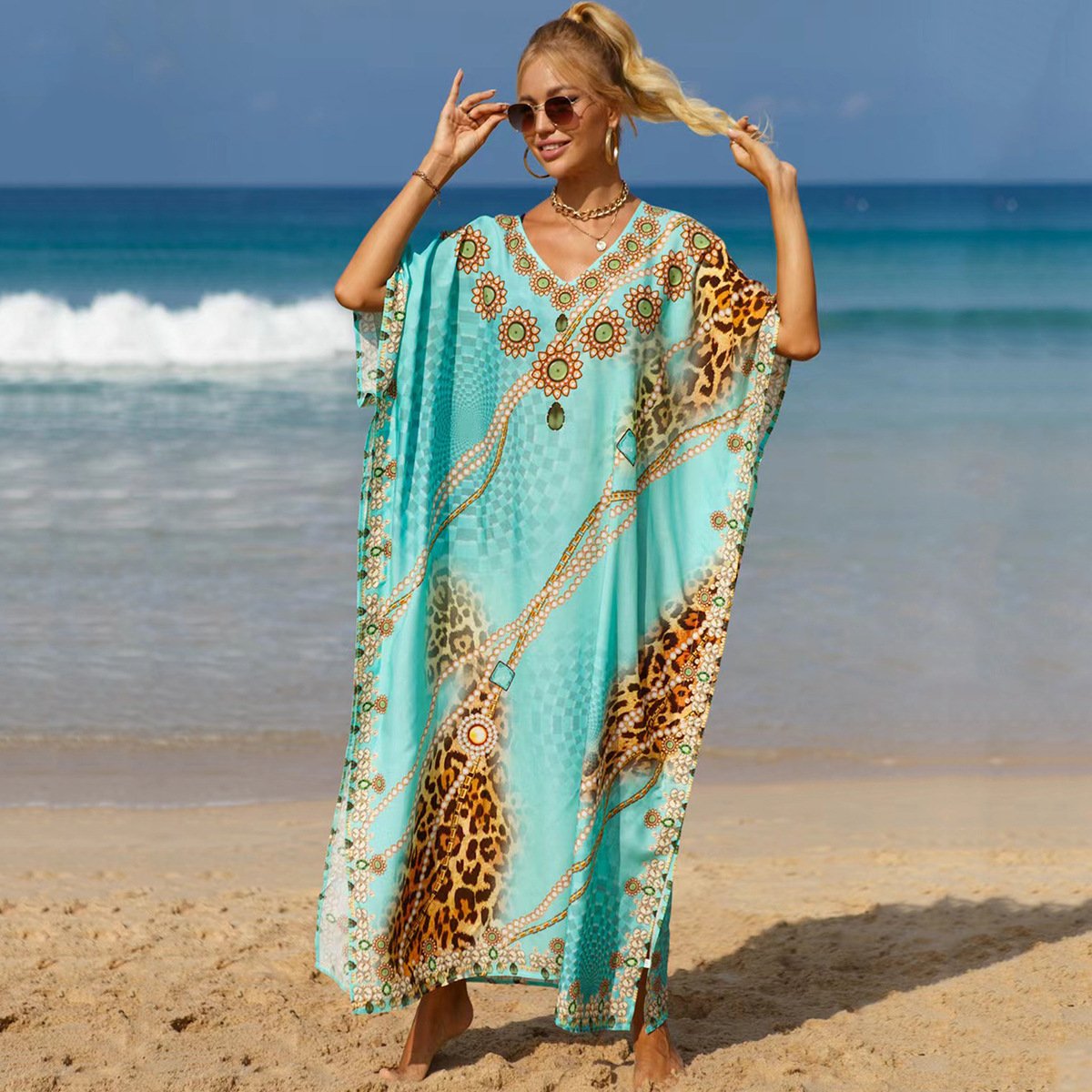 1a45195f-41fa-4fd9-9a95-d74038fdaecf.jpg 19 Colors Beach Cover-up Bohemian Beach Dress Plus Size - Image 1