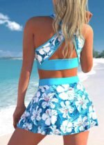 Split Swimwear Skirt Conservative Large Print - Image 8