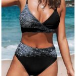 Women's Fashion Print Split High Waist Bikini Swimming Costume - Image 3