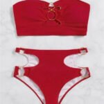 Solid Colour Split Swimming Costume Female - Image 5