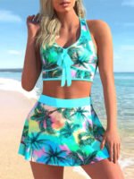 Split Swimwear Skirt Conservative Large Print - Image 10