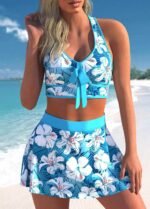 Split Swimwear Skirt Conservative Large Print - Image 5