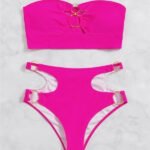 Solid Colour Split Swimming Costume Female - Image 4