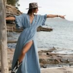 Solid Color Beach Cover-up Dress Women - Image 3